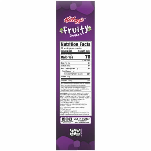 Kellogg's® Mixed Berry Flavored Fruity Snacks Perspective: right