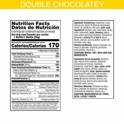 Kellogg's® Eggo® Thick and Fluffy Double Chocolatey Frozen Waffles Perspective: right
