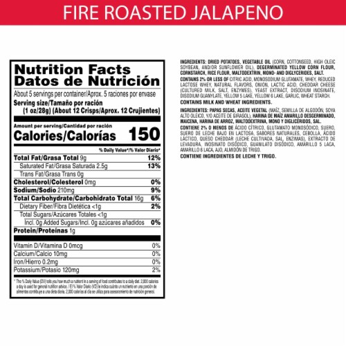 Pringles® Wavy Fire Roasted Jalapeno Potato Crisps Chips Perspective: right
