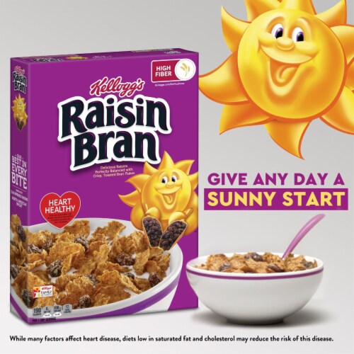 Kellogg's Raisin Bran Original Cold Breakfast Cereal Family Size Perspective: right