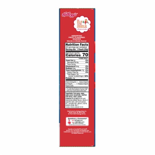 Kellogg's The Elf on the Shelf Assorted Fruit Flavored Snacks Perspective: right