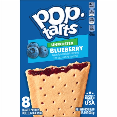 Kellogg's Pop-Tarts Unfrosted Blueberry Toaster Pastries Perspective: right