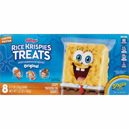 Kellogg's Rice Krispies Treats SpongeBob SquarePants Marshmallow Snack Bars Original Perspective: right