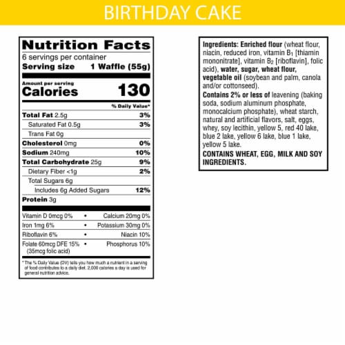 Kellogg's Birthday Cake Frozen Waffles Perspective: right