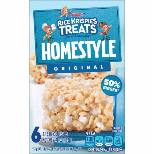 Kroger Kellogg S Rice Krispies Treats Homestyle Original Crispy Marshmallow Squares 6 Ct 1 16 Oz