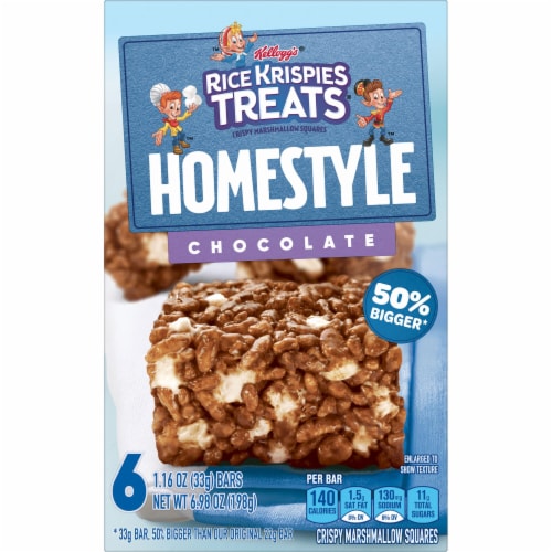 Kroger Kellogg S Rice Krispies Treats Homestyle Chocolate Crispy Marshmallow Squares 6 Ct 1 16 Oz