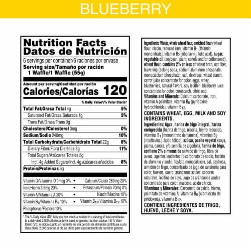 Eggo® Thick and Fluffy Blueberry Frozen Waffles Perspective: right