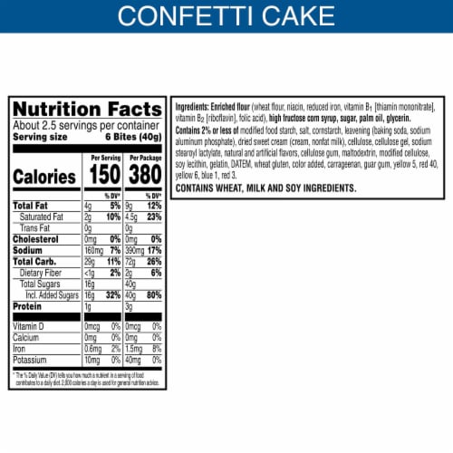 Pop-Tarts Frosted Confetti Cake Baked Pastry Bites Grab 'N' Go Perspective: right