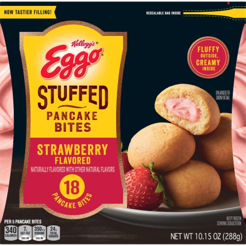 Kellogg's® Eggo® Strawberry Frozen Stuffed Pancake Bites Perspective: right