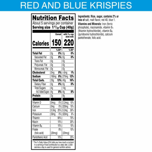 Kellogg's® Rice Krispies Red and Blue Color Mix Cereal Perspective: right