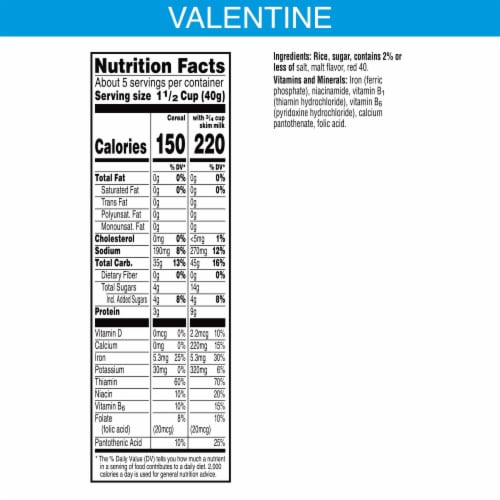 Kellogg's® Rice Krispies Original with Red and White Color Mix Cereal Perspective: right