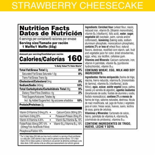 Kellogg's® Eggo® Thick and Fluffy Strawberry Cheesecake Frozen Waffles Perspective: right