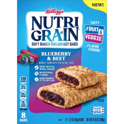 Nutri-Grain® Fruit and Veggie Blueberry and Beet Soft Baked Breakfast Bars Perspective: right