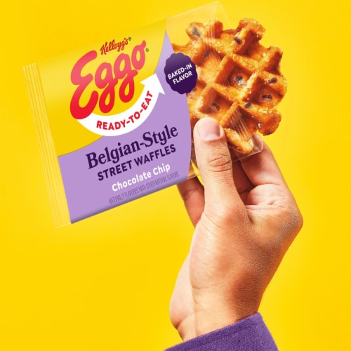 Kellogg's® Eggo® Chocolate Chip Frozen Belgian-Style Street Waffles Perspective: right
