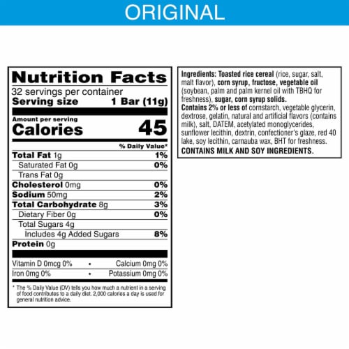 Kellogg's Rice Krispies Treats Original with Holiday Sprinkles Mini Marshmallow Cereal Bars Perspective: right