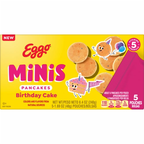 Eggo® Minis Birthday Cake Frozen Pancake Bites Perspective: right