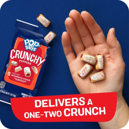 Kellogg's Pop-Tarts Frosted Strawberry Crunchy Poppers Perspective: right