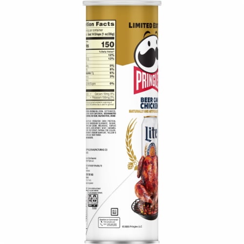 Pringles® Miller Lite Beer Can Chicken Potato Crisps Chips Perspective: right