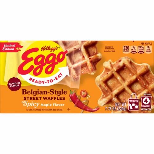 Eggo® Spicy Maple Flavor Belgian-Style Street Waffles Perspective: right
