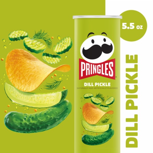 Pringles® Dill Pickle Potato Crisps Chips Perspective: right