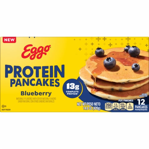Eggo® Protein Blueberry Frozen Pancakes Perspective: right