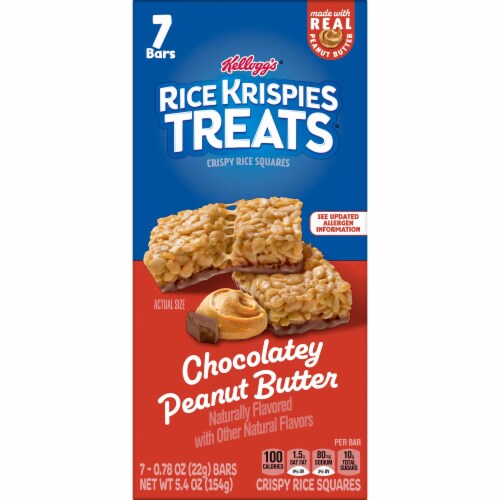 Kellogg's Rice Krispies Treats Chocolatey Peanut Butter Crispy Rice Squares Perspective: right