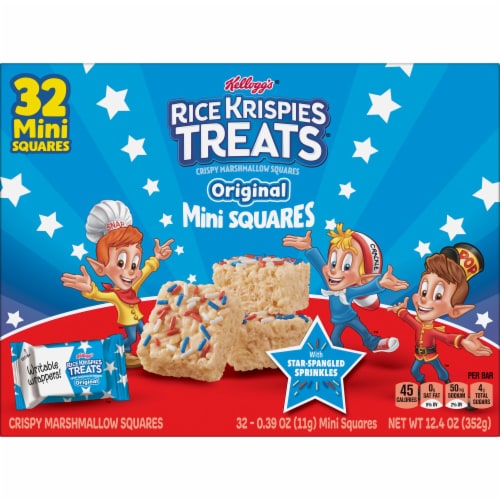 Kellogg's Rice Krispies Treats Original with Star-Spangled Sprinkles Mini Crispy Marshmallow Squares Perspective: right
