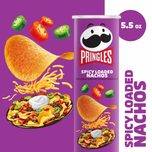Pringles® Spicy Loaded Nachos Potato Crisps Chips Perspective: right