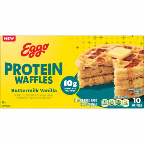 Eggo® Protein Buttermilk Vanilla Frozen Waffles Perspective: right