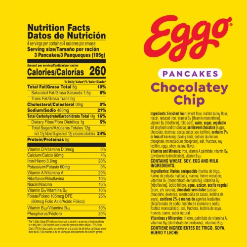 Kellogg's® Eggo® Chocolatey Chip Frozen Pancakes Perspective: right