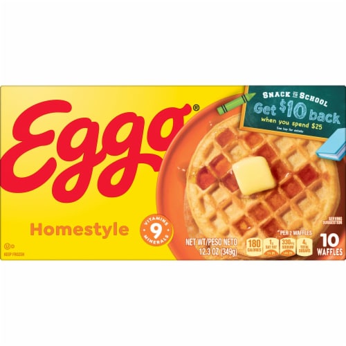 Kellogg's® Eggo® Homestyle Original Frozen Waffles Perspective: right