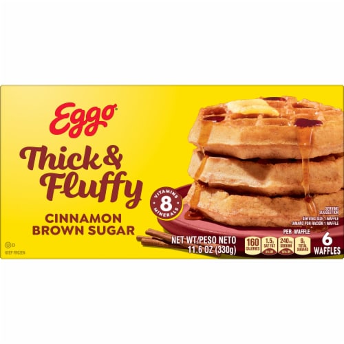 Kellogg's® Eggo® Thick and Fluffy Cinnamon Brown Sugar Frozen Waffles Perspective: right