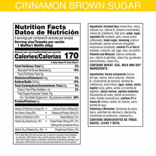 Kellogg's® Eggo® Thick and Fluffy Cinnamon Brown Sugar Frozen Waffles Perspective: right