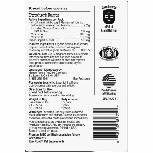 EverRoot Hip & Joint + Salmon Oil Dog Supplement Oil Perspective: right
