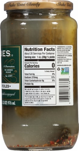 Bubbies® Pure Kosher Dill Pickles Perspective: right