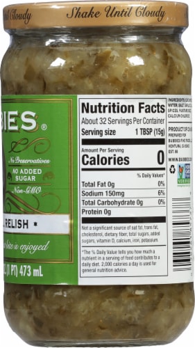 Bubbies® All Natural Kosher Dill Relish Perspective: right