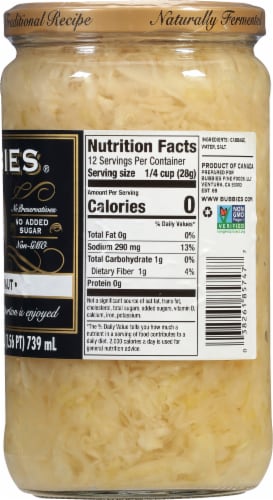 Bubbies® Sauerkraut Perspective: right