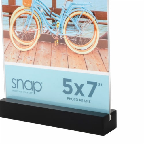 Snap® 5x7 Clear Photo Frame with Black Base Perspective: right