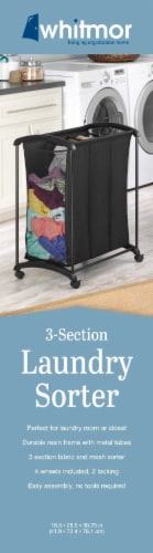 Whitmor 3-Section Laundry Sorter - Black Perspective: right