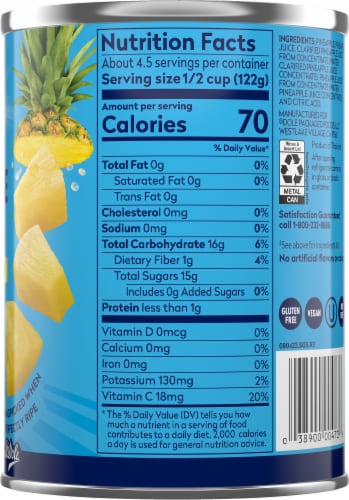 Pineapple: calories and nutritional composition