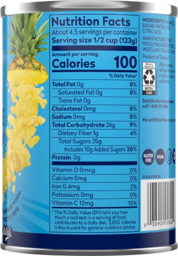 Dole® Canned Crushed Pineapple in Heavy Syrup Perspective: right