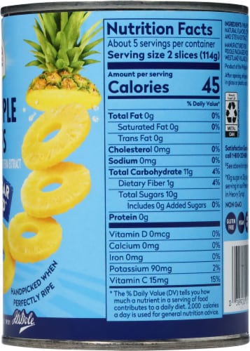 Dole® Pineapple Slices No Sugar Added Perspective: right