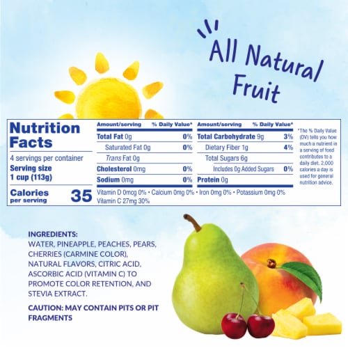 Dole® Fruit Bowls® Cherry Mixed Fruit With No Sugar Added Cups Perspective: right