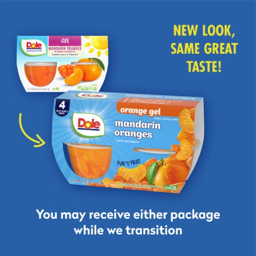 Dole® Fruit Bowls® Mandarins in Orange Flavored Gel Cups Perspective: right