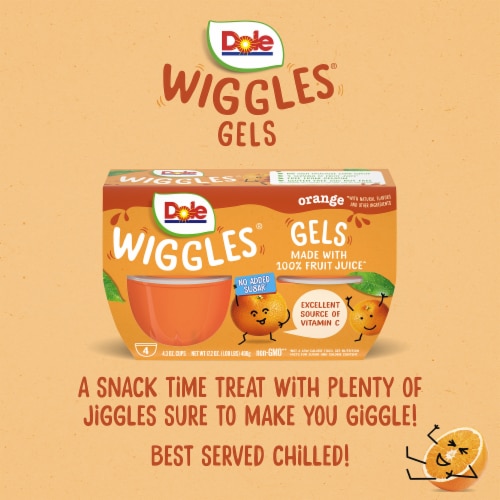 Dole® Wiggles™ Orange Fruit Juice Gels Perspective: right