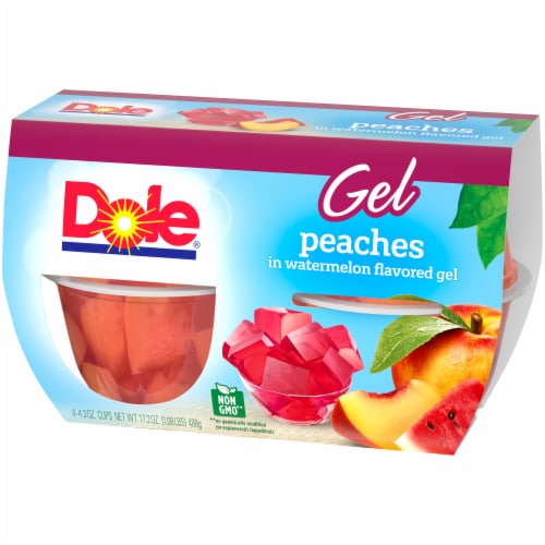Dole Peaches in Watermelon Flavored Gel, 4 ct / 4.3 oz Pay Less Super