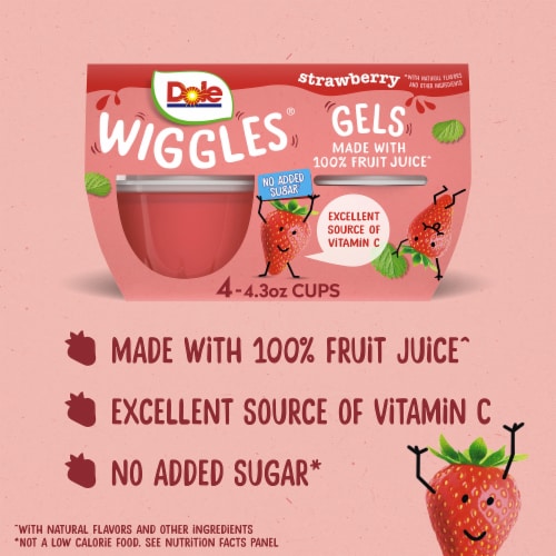 Dole® Wiggles™ Strawberry Fruit Juice Gels Perspective: right