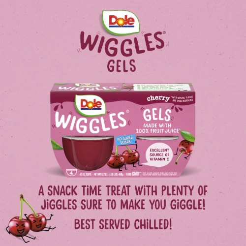 Dole® Wiggles™ Cherry Fruit Juice Gels Perspective: right