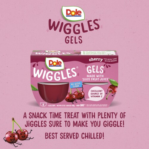 Dole® Wiggles™ Cherry Fruit Juice Gels Perspective: right
