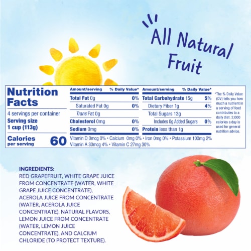 Dole® Fruit Bowls® Red Grapefruit Sunrise In A Blend Of 100% Fruit Juices Cups Perspective: right